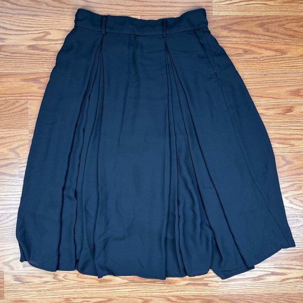H&M Black Midi Bubble Hem Skirt Womens Sz 10